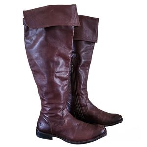 Frye Tall Leather Boots Brown Style 77739 Womens 8.5